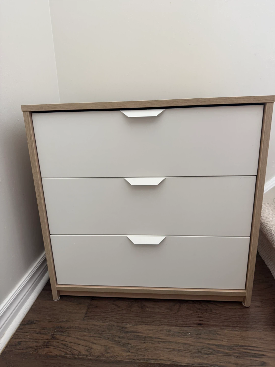 IKEA Askvoll 3 Drawer Dresser - Oak/White