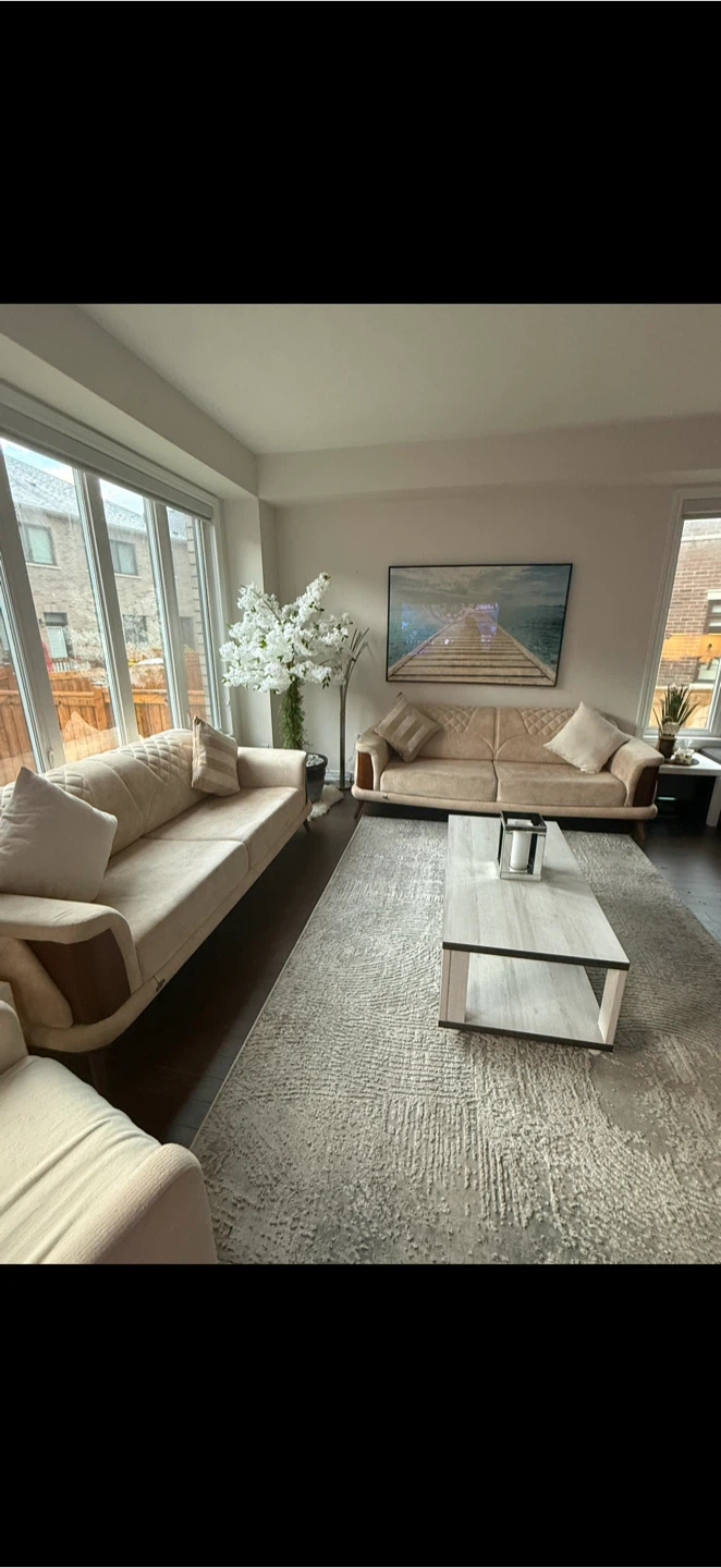 Beige Sofa with Two chairs - photo 3