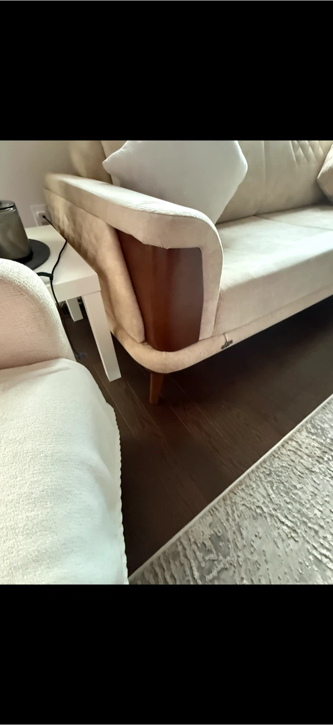 Beige Sofa with Two chairs - photo 4