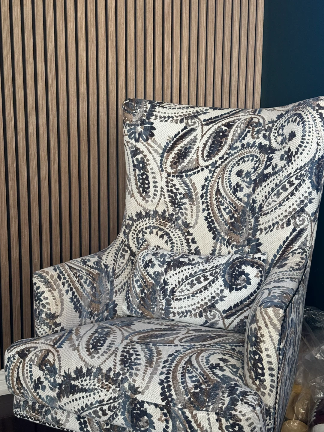 Paisley Armchair with Matching Lumbar Pillow