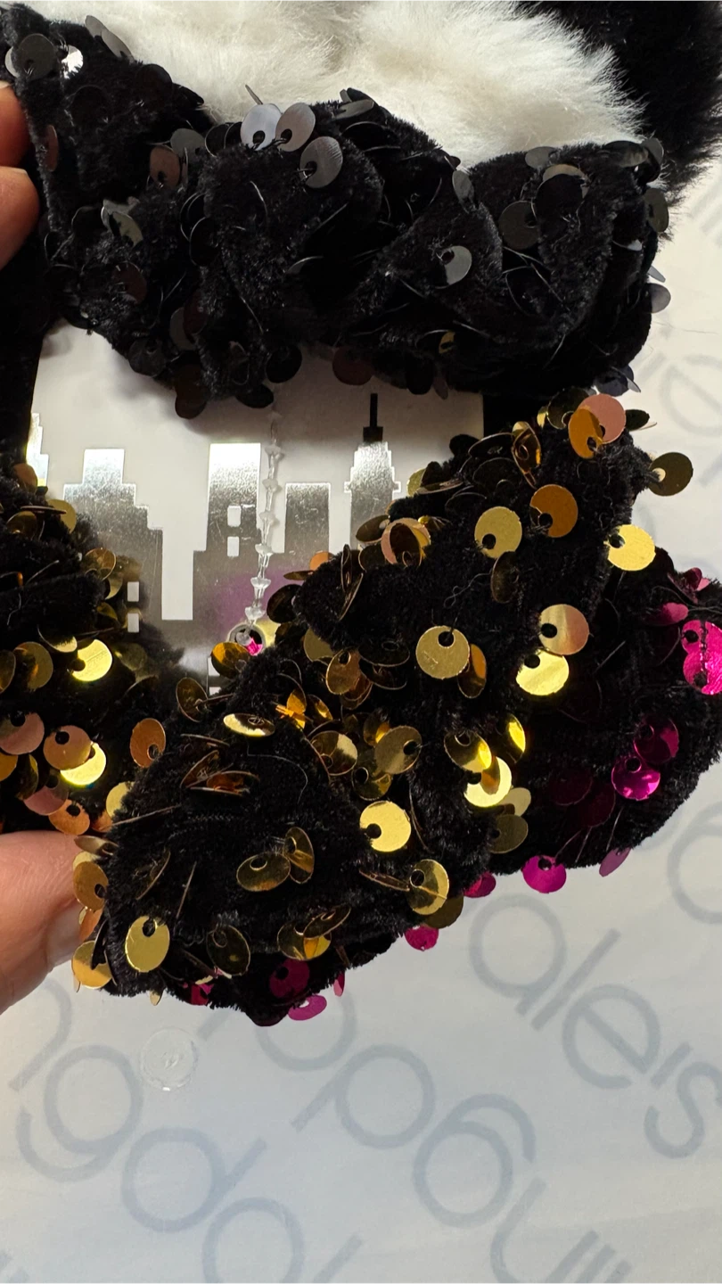 Nicole Miller Faux Fur & Sequin Scrunchies Set - photo 3