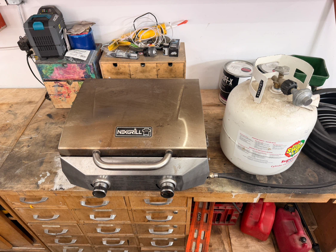 Costco camping bbq and propane bottle