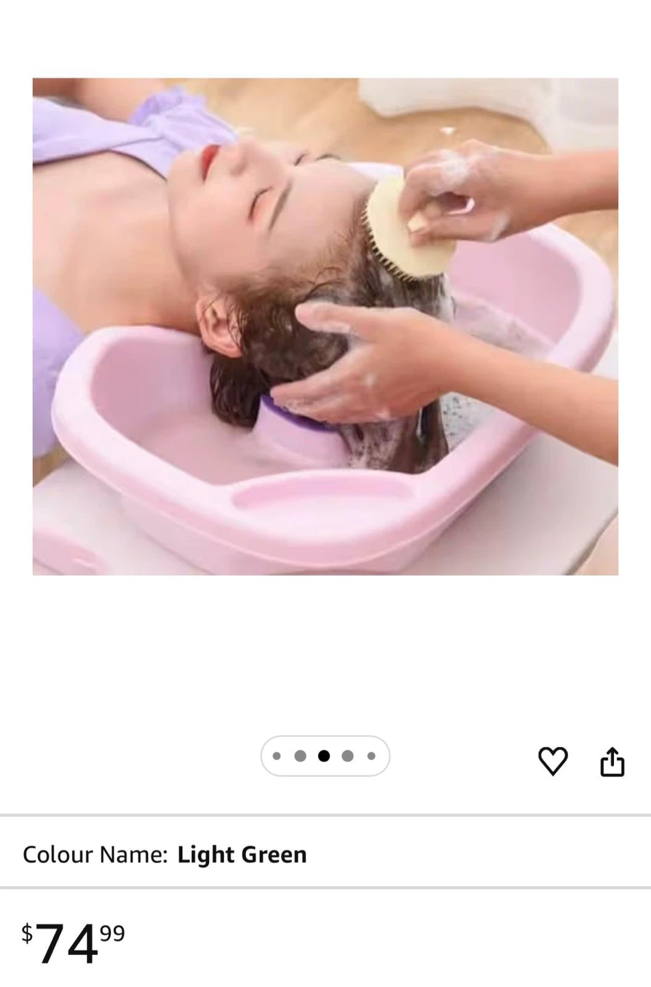 Pink portable hair washing basin and accessories - photo 2