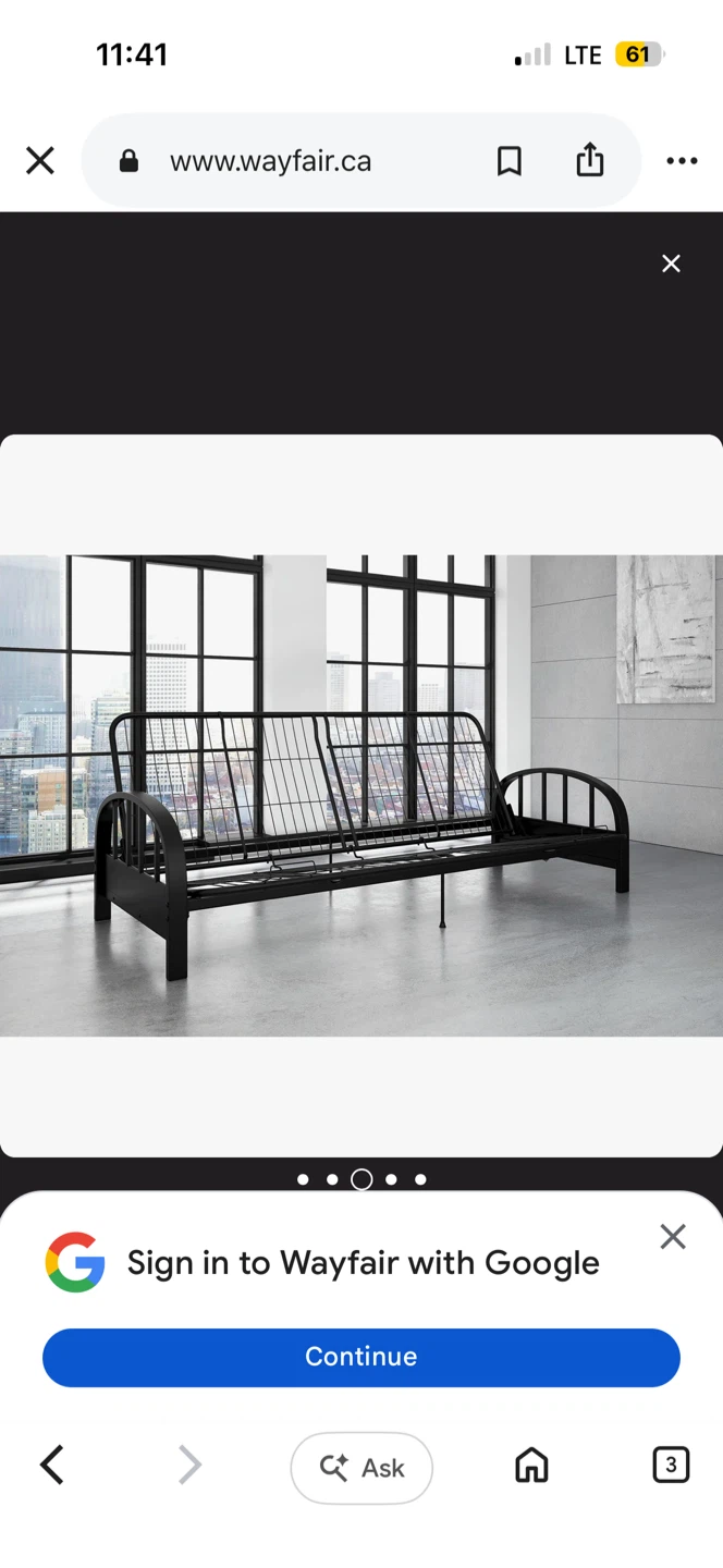 Black Metal Futon Frame