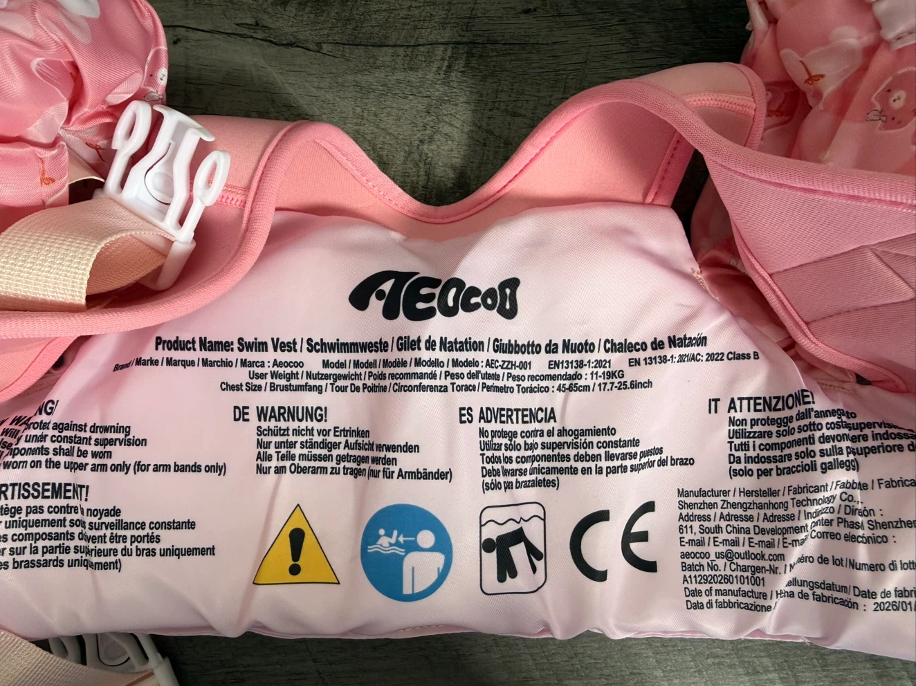 AEOCOO Toddler Puddle Float Swim Jumper Size S Pink - photo 3