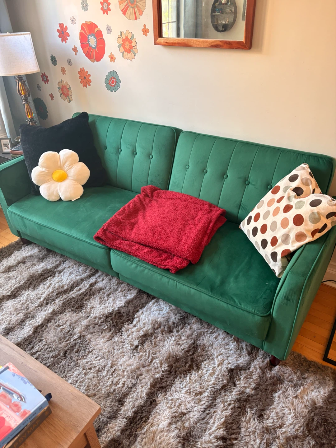 Emerald Green Tufted Sofa Couch