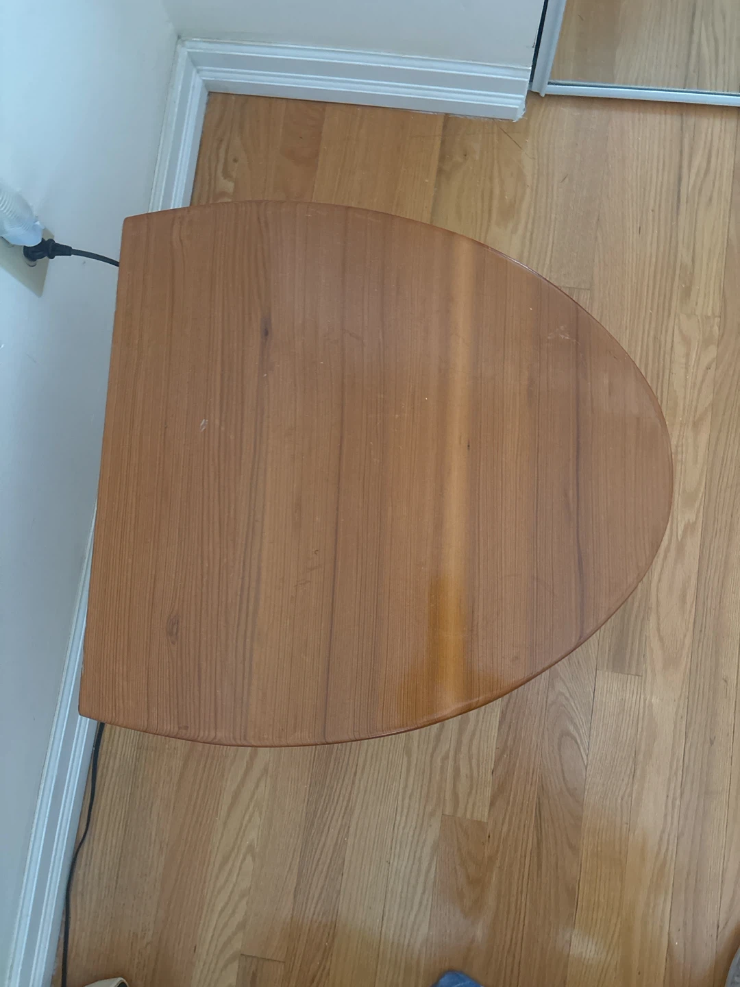 Wooden semi-circle side table - photo 2