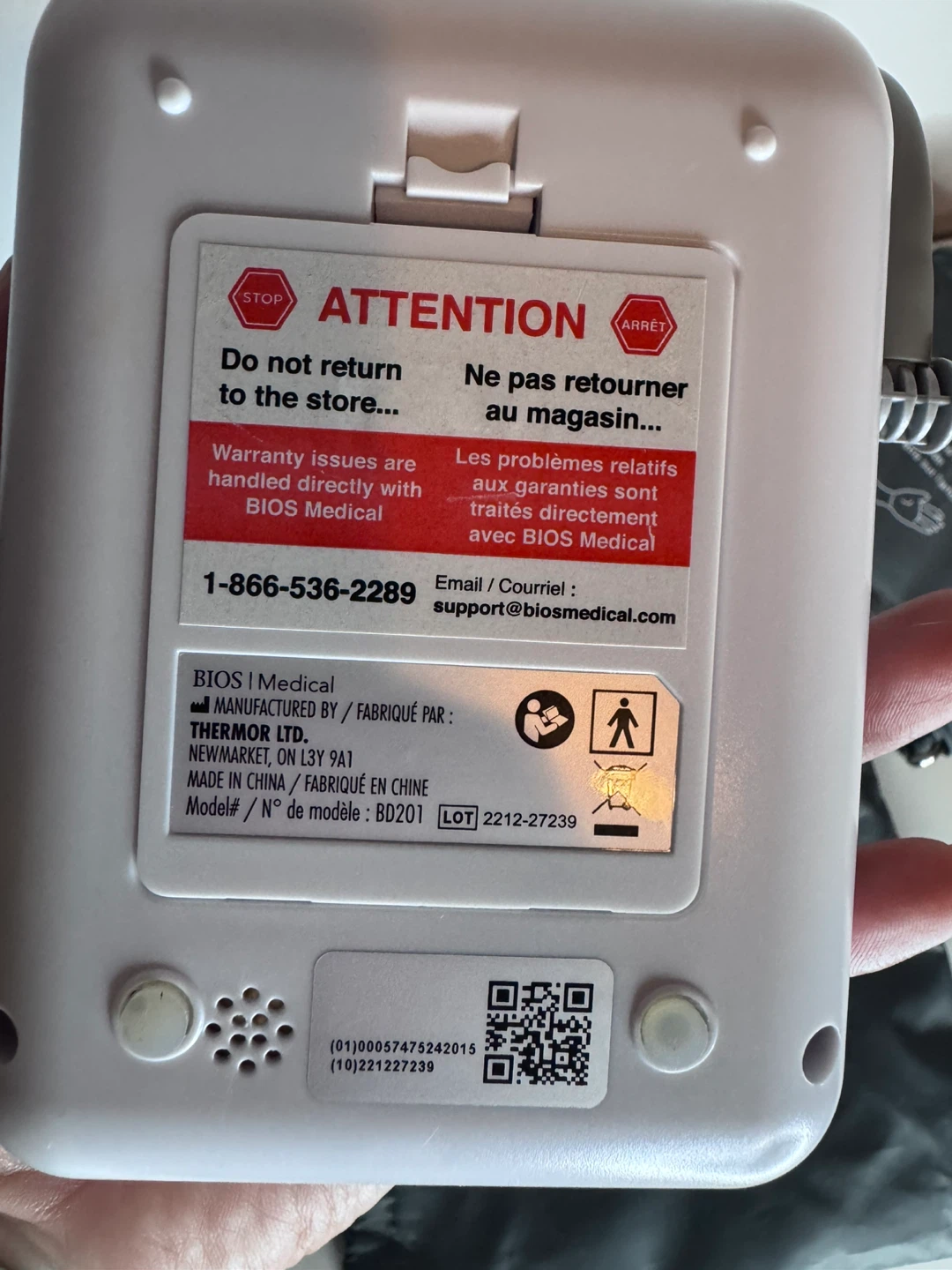BIOS Diagnostics BD201 Blood Pressure Monitor - photo 2