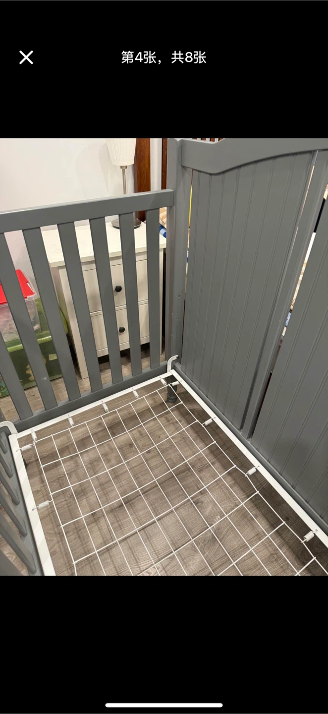 Grey Baby Crib pottery barn with mattress - photo 4