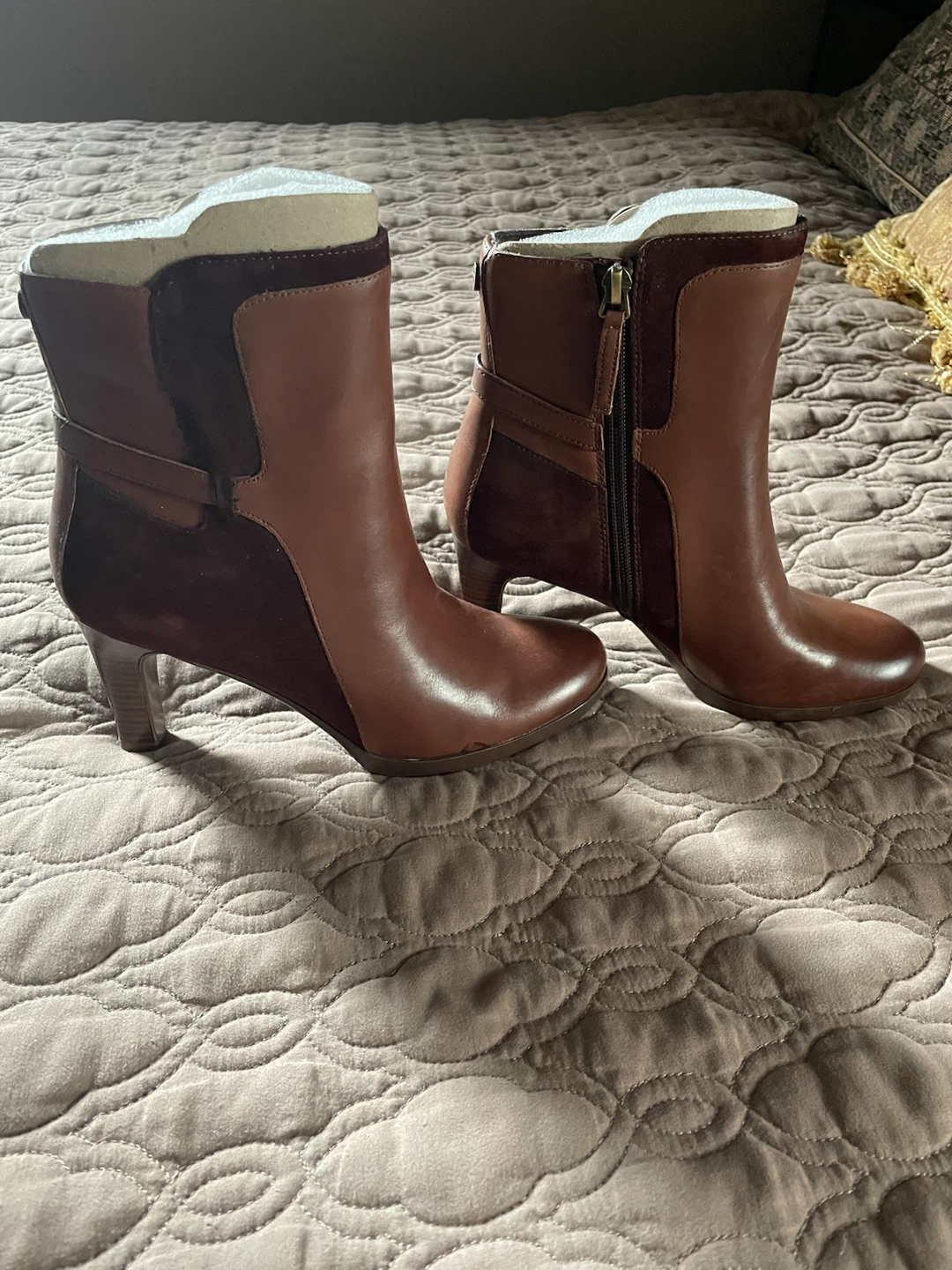 Naturalizer Brown Leather Ankle Boots - photo 3