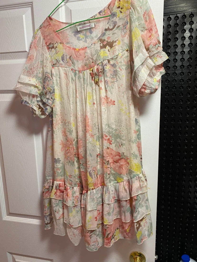 HAIQOIER Floral Dress - Size L - photo 3