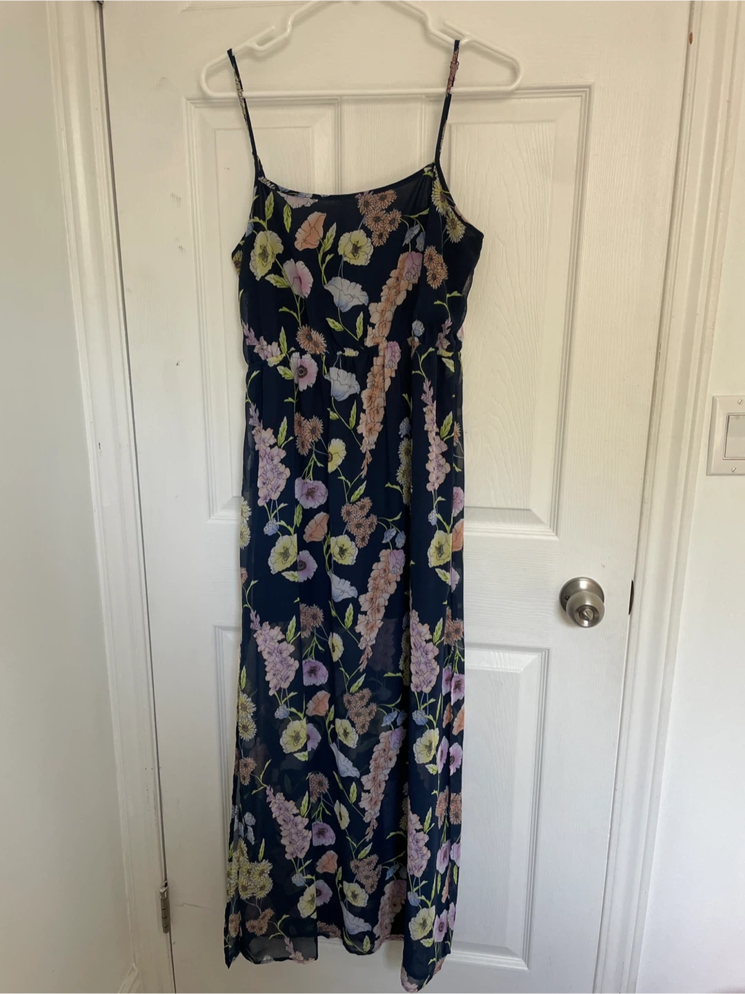 Navy Floral Maxi Dress Sz S