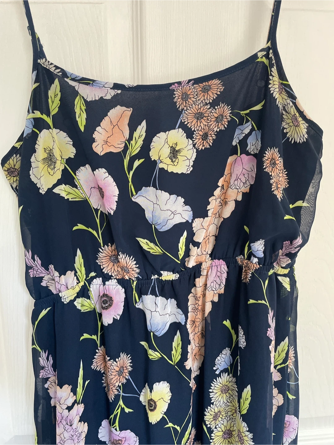 Navy Floral Maxi Dress Sz S - photo 2