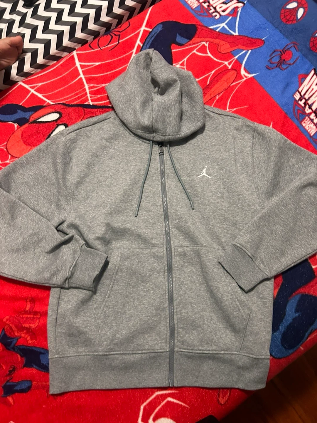 grey jordan zip up