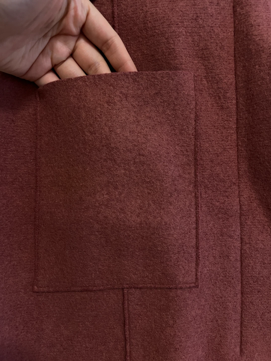 Burgundy wool blend mini skirt - photo 2