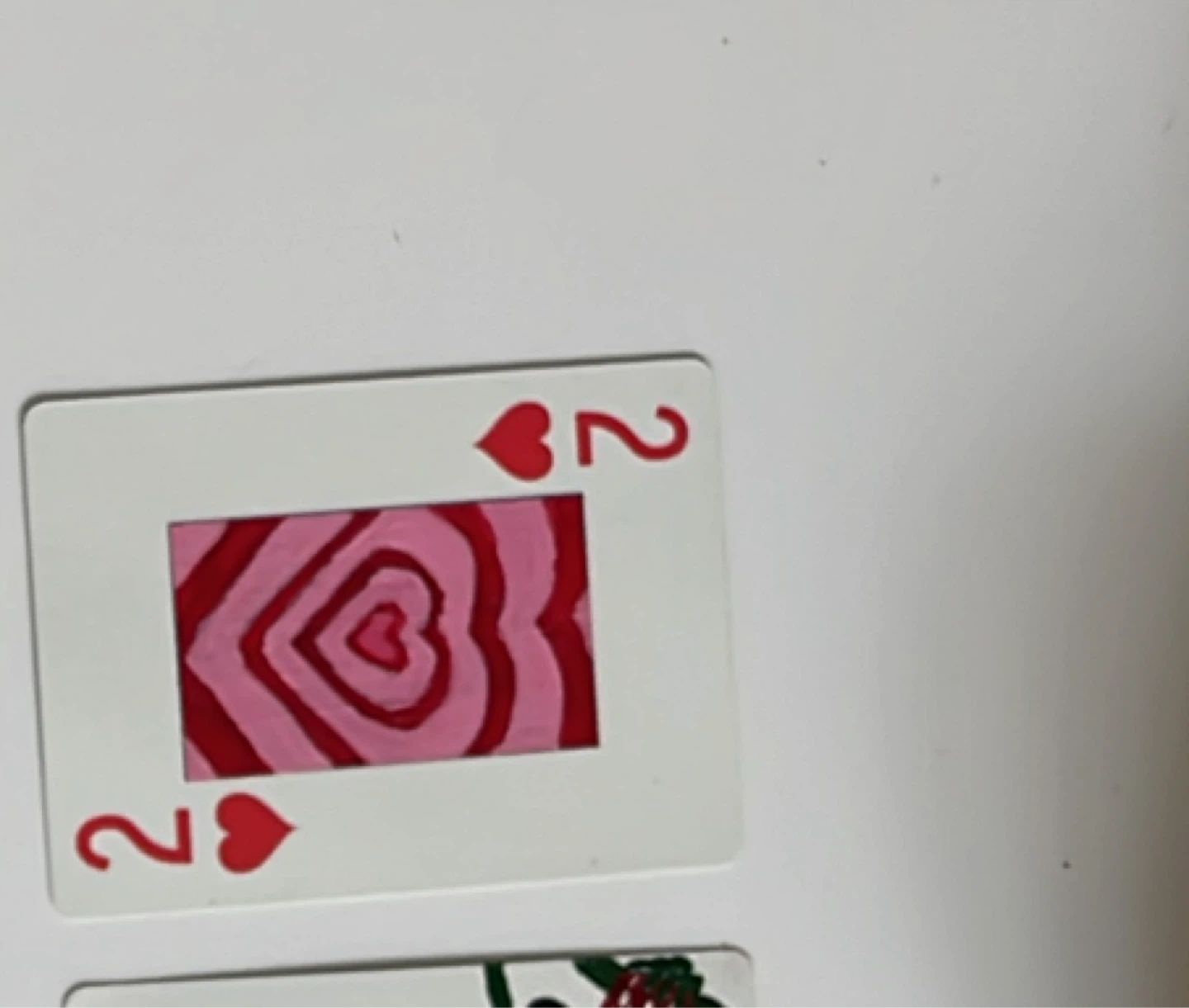 2 hearts art painted acrylic playing collectible
