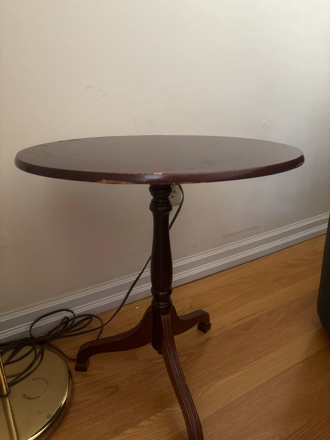 Oval Dark Wood Side Table - photo 2