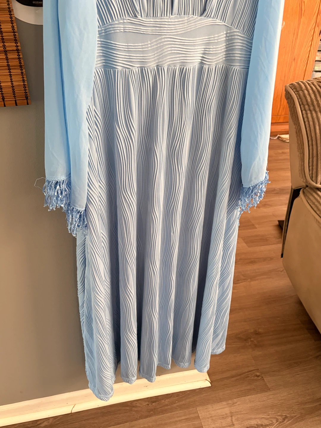 Light Blue Pleated Maxi Dress Size 4X Brand New - photo 3
