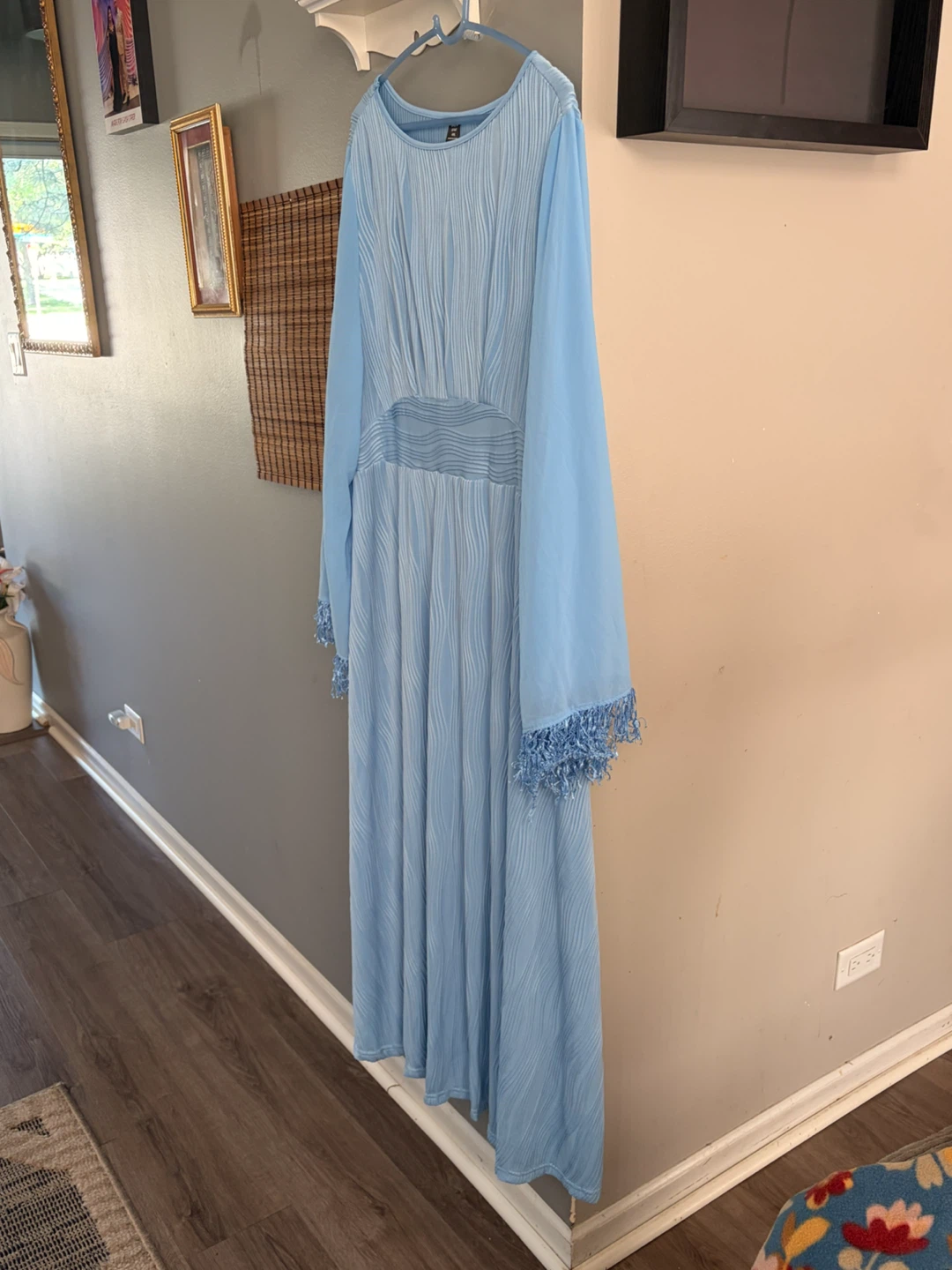 Light Blue Pleated Maxi Dress Size 4X Brand New - photo 4