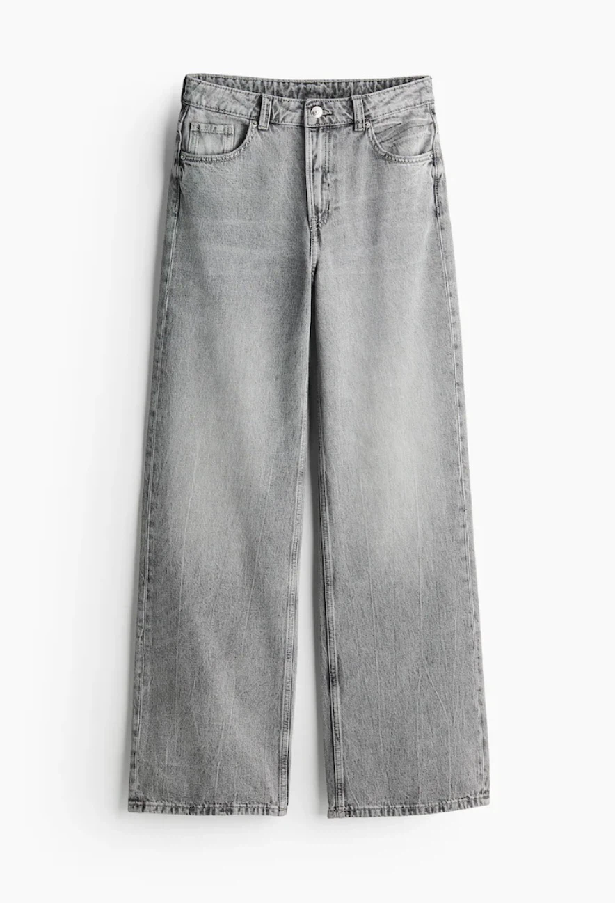 H&M Grey Wide Leg Jeans
