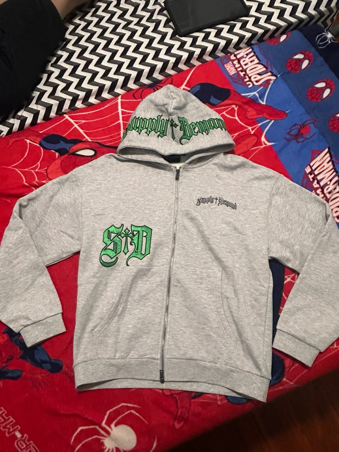Supply & Demand Grey Zip-Up Hoodie