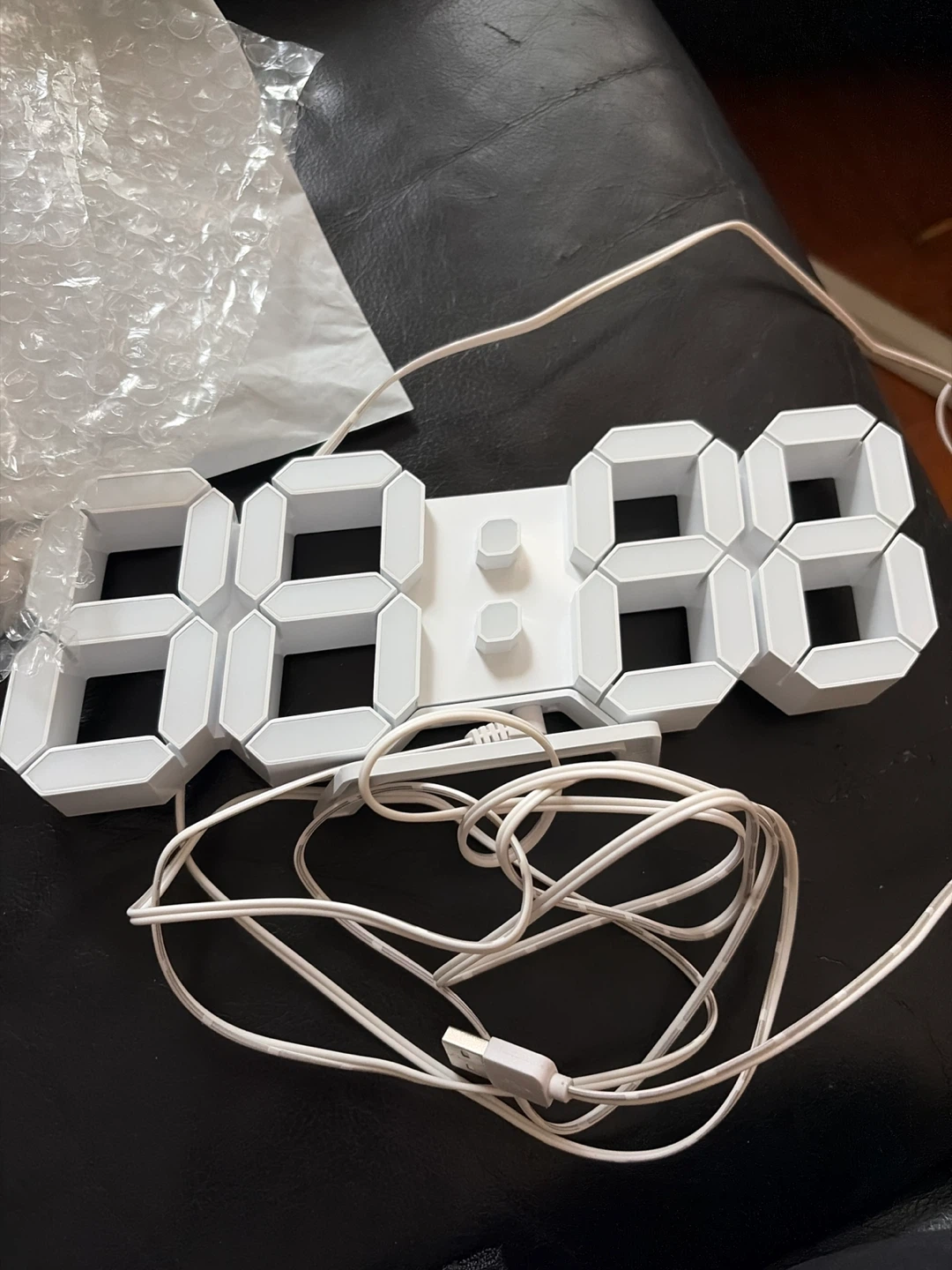 (Used) White LED Digital Desk Clock