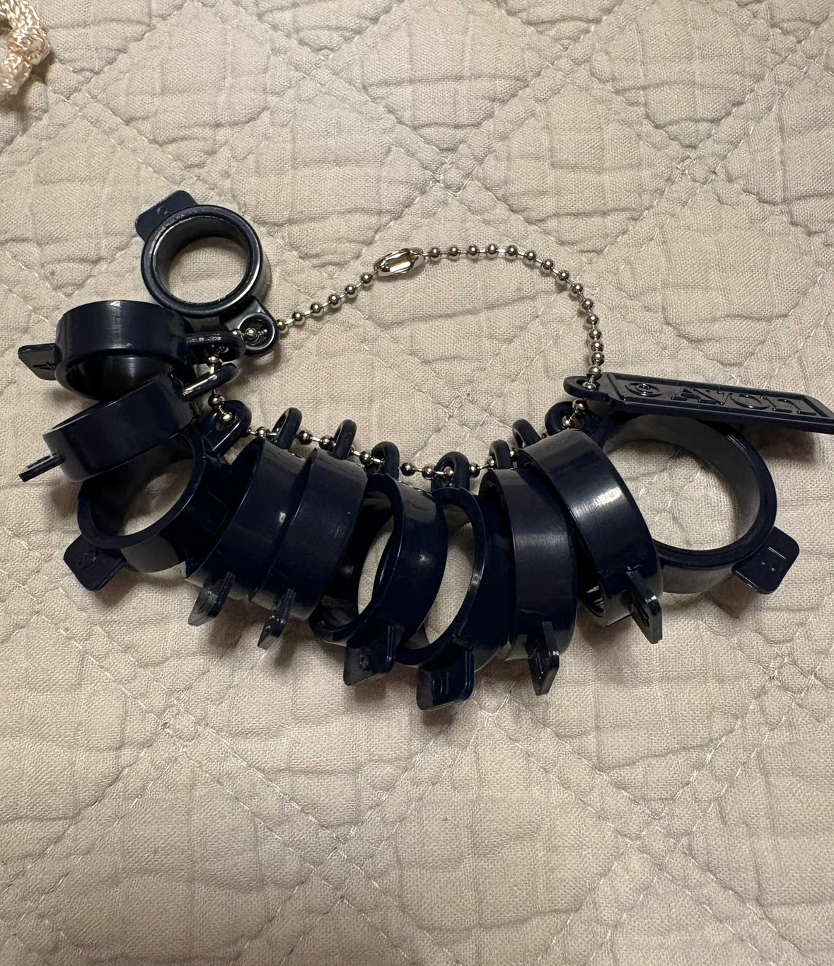 Dark Blue Ring Sizer Set with Chain