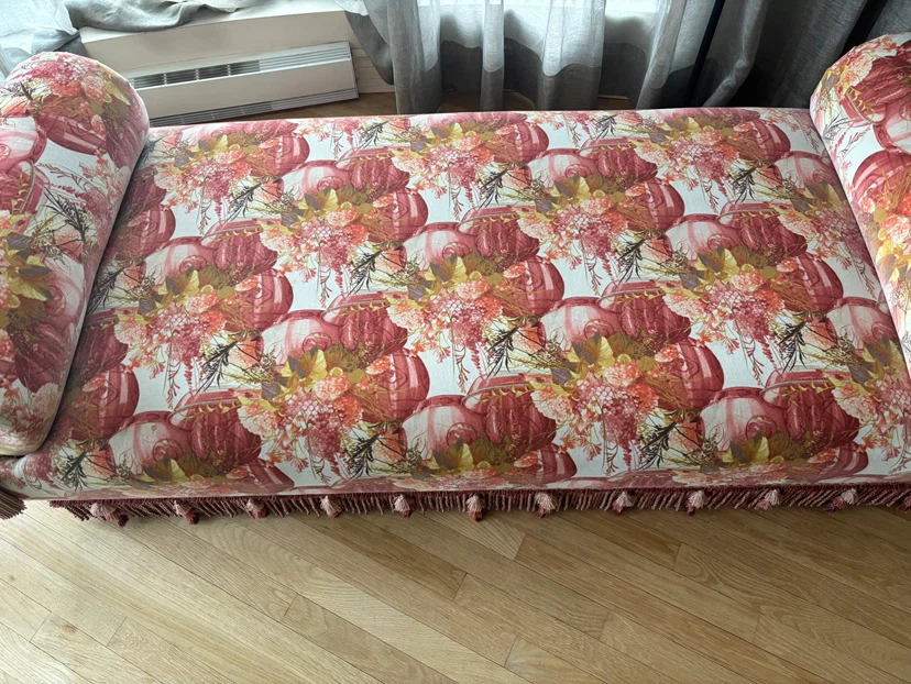 Decorative Bench with Floral Pattern and Tassels - photo 3
