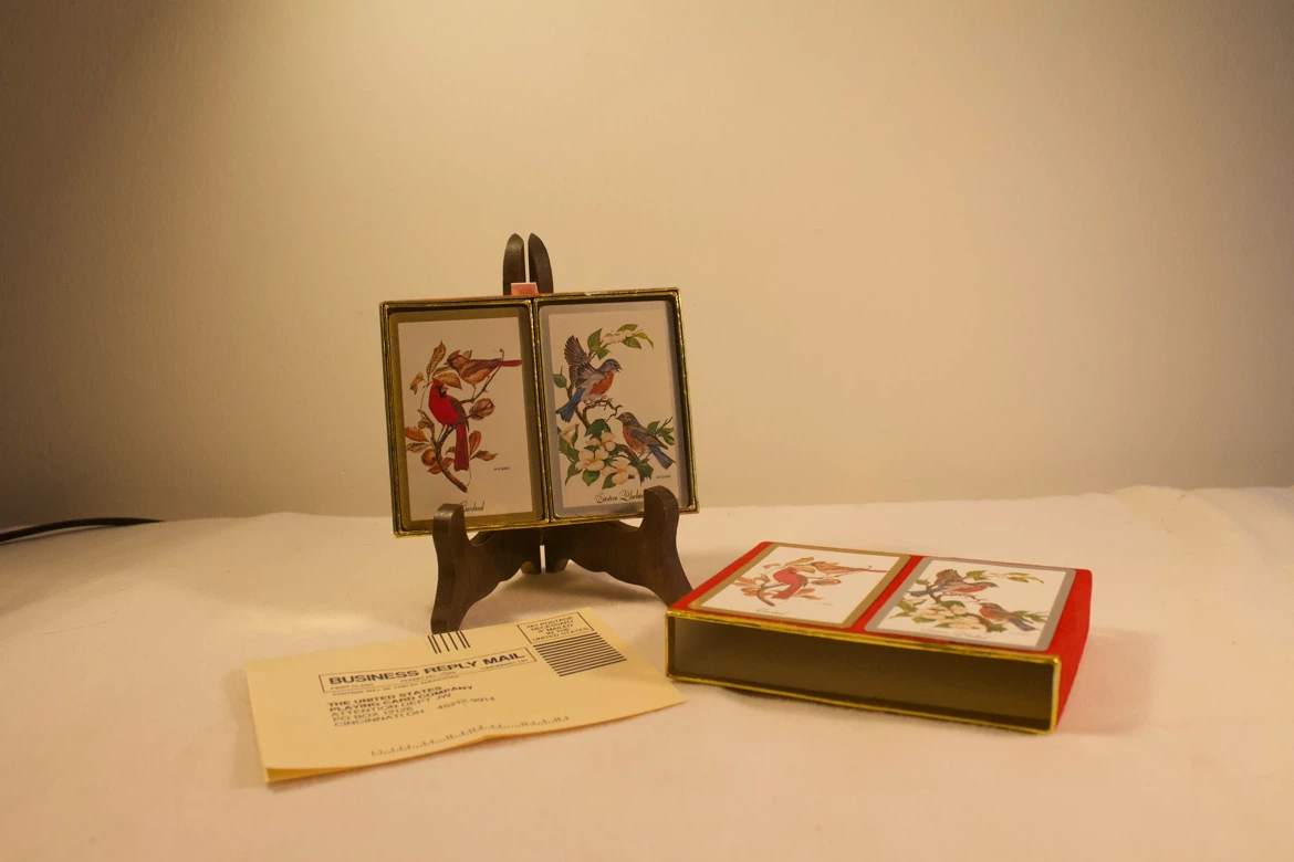 Vintage Playing Card Set Featuring Birds and rare Ephemera