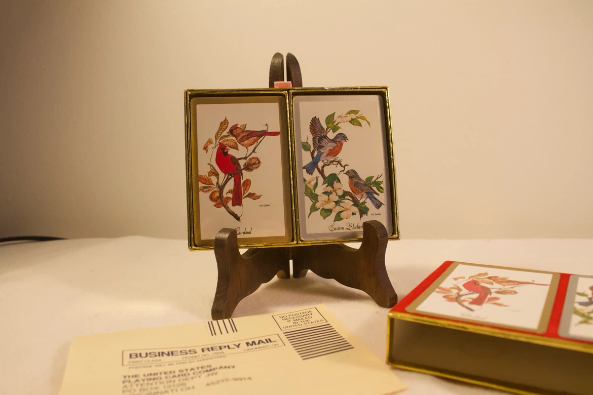Vintage Playing Card Set Featuring Birds and rare Ephemera - photo 2