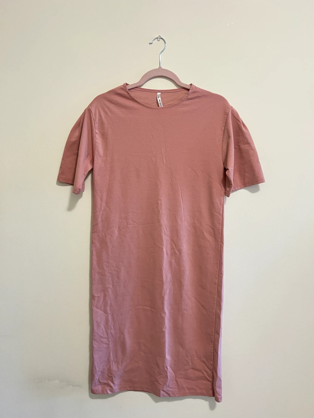 Pink Short Sleeve T-shirt Dress
