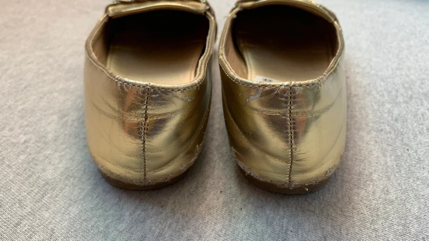 Gold Glitter Loafers Size 34 - photo 3
