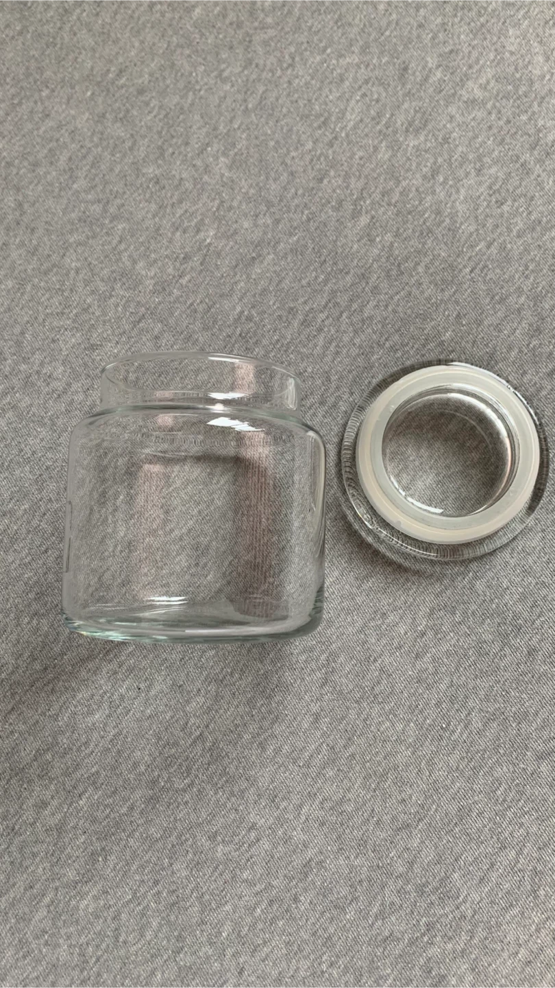 Clear glass storage jar with lid - photo 2