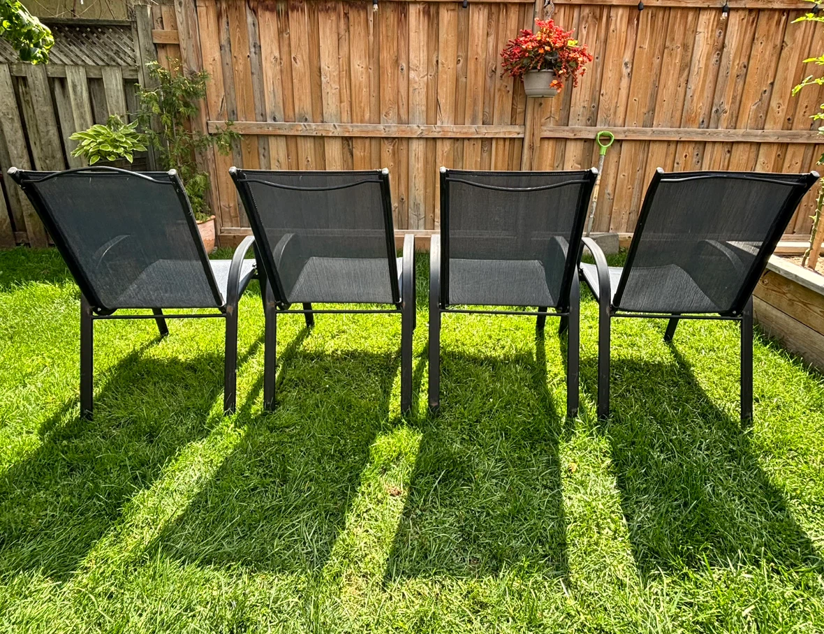 Set of 4 Blue Patio Chairs - photo 3