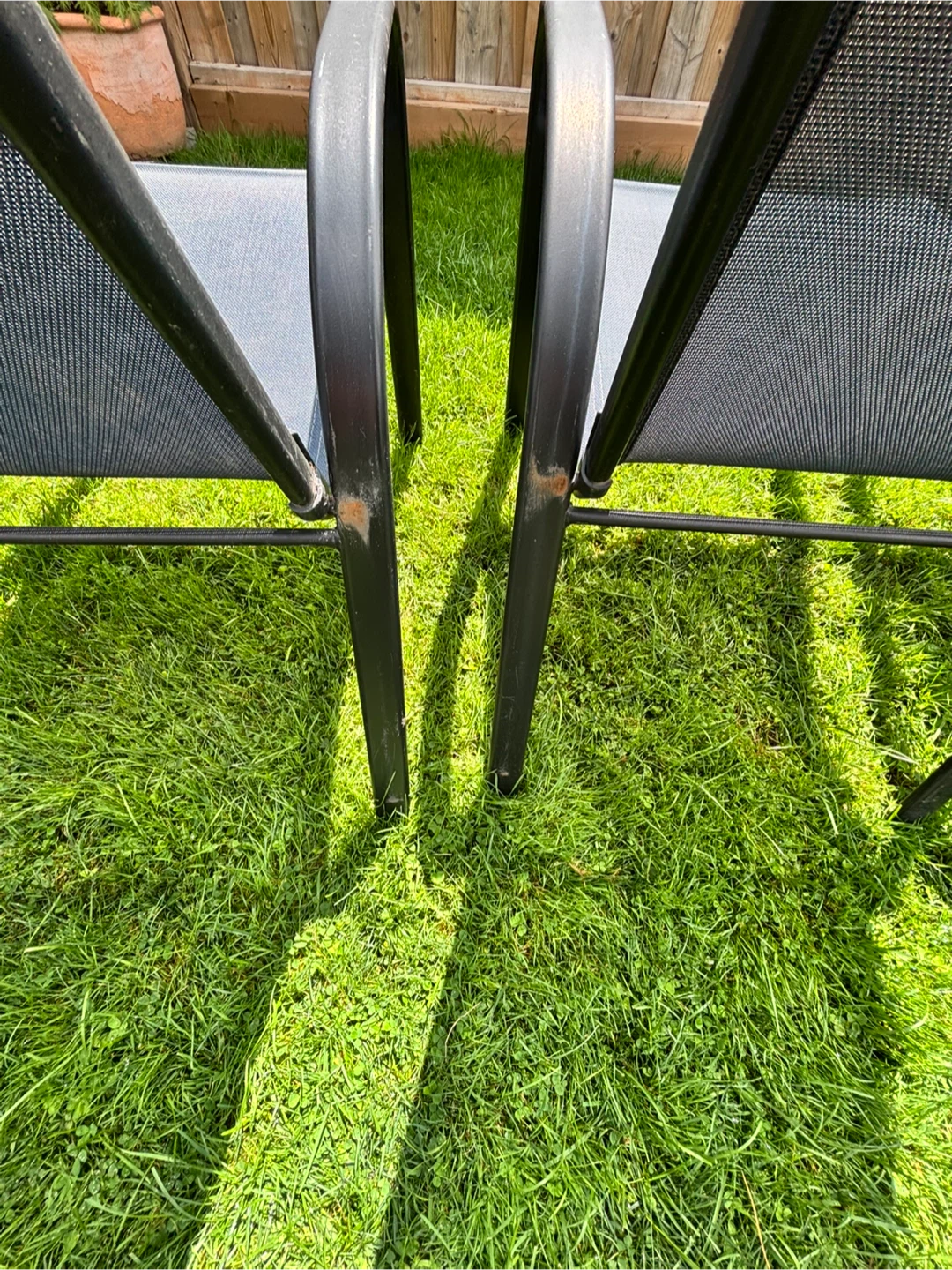 Set of 4 Blue Patio Chairs - photo 4