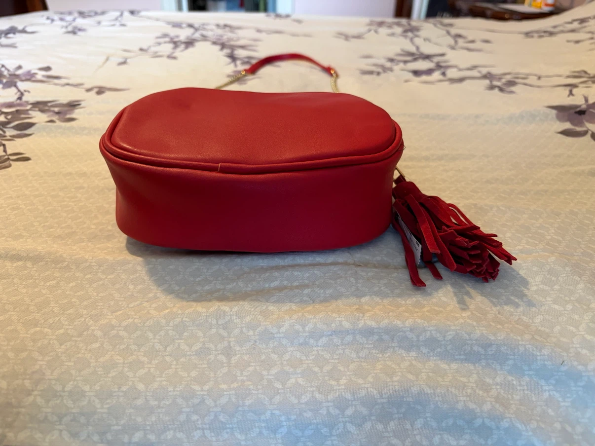 Red crossbody purse with tassel - photo 4