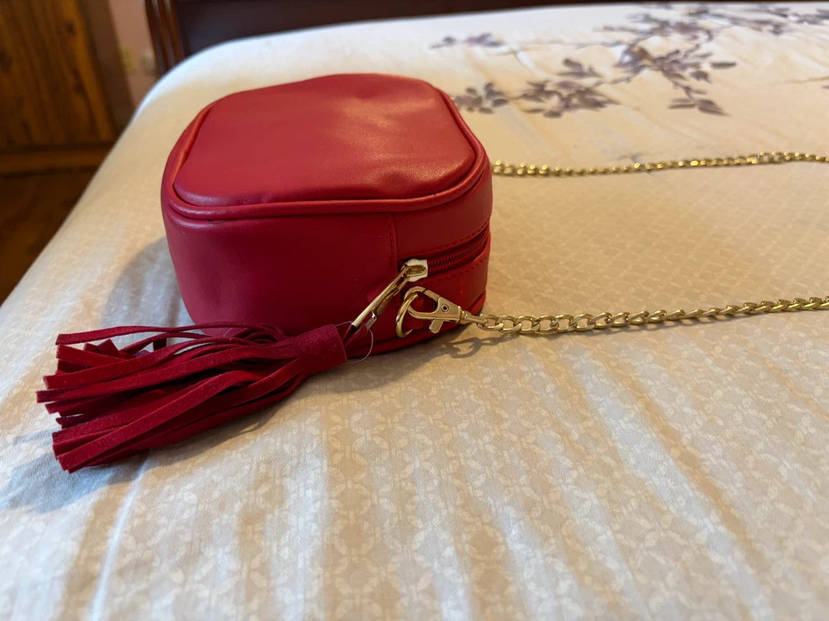 Red crossbody purse with tassel - photo 5