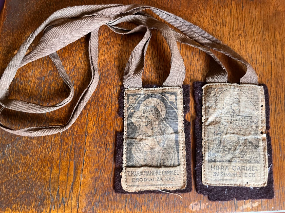 Antique Polish Catholic Brown Scapular - photo 2