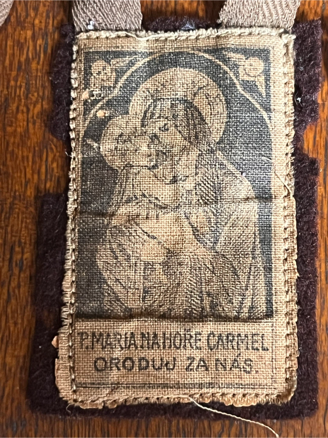 Antique Polish Catholic Brown Scapular - photo 3