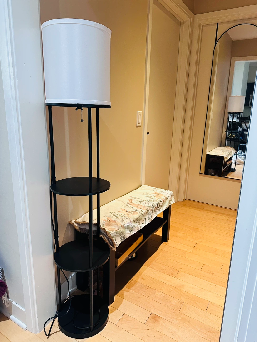 Black Floor Lamp with Shelves - photo 2