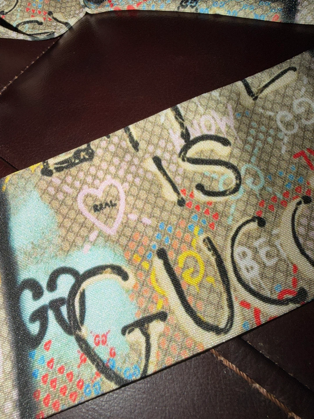 GG Inspired Life is Gucci Graffiti Print Silk Neck Tie Scarf EUC - photo 3