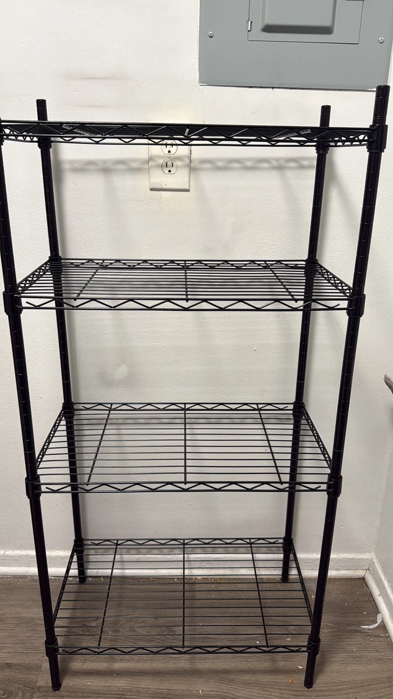 4-Tier Black Wire Shelving Unit