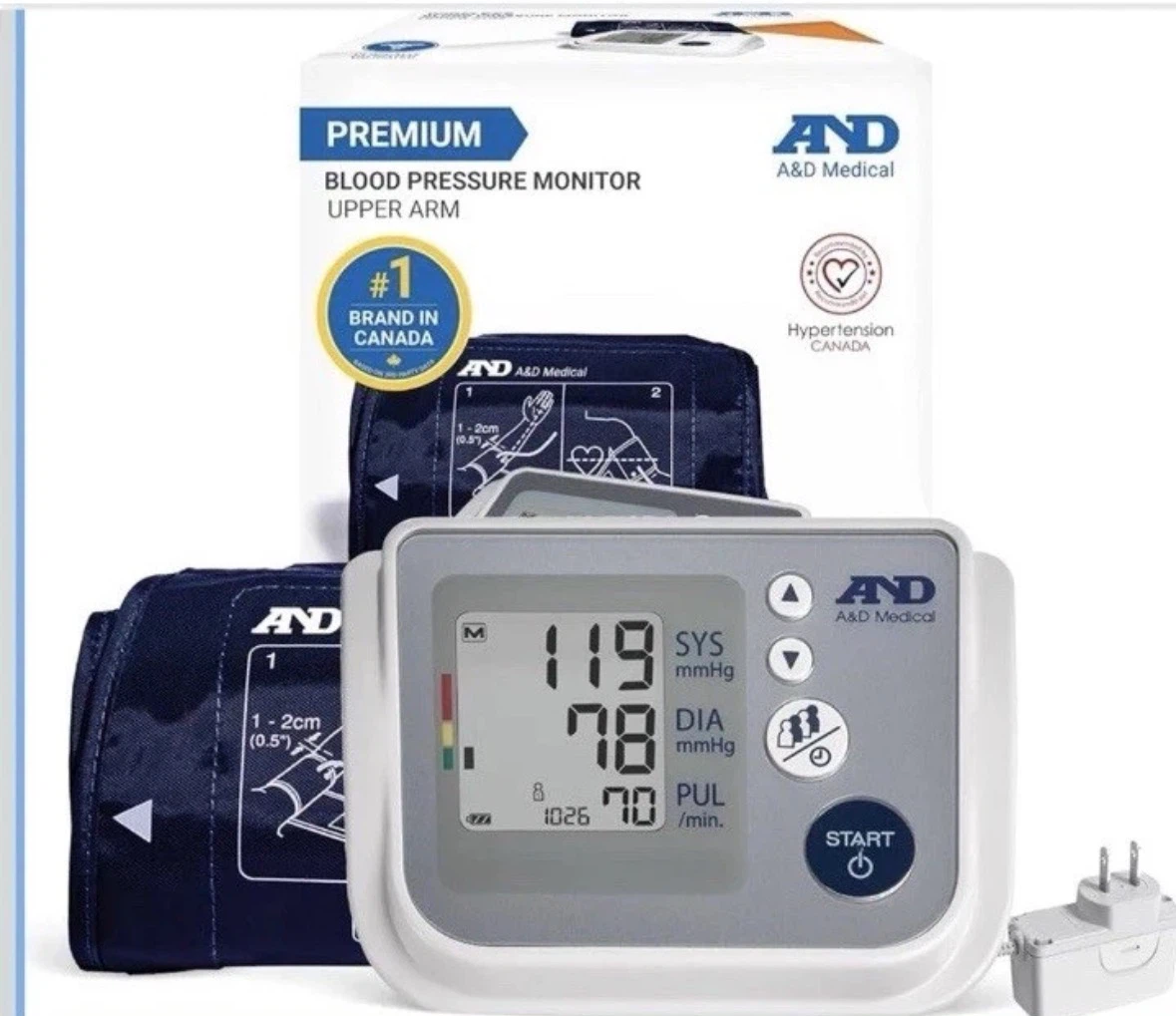 A&D Medical UA-767FAM Blood Pressure Monitor, 4 Users, 8.6-16.5"