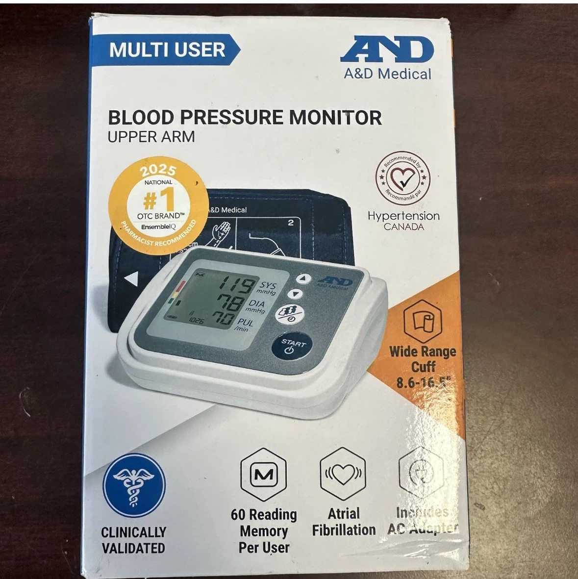 A&D Medical UA-767FAM Blood Pressure Monitor, 4 Users, 8.6-16.5" - photo 3