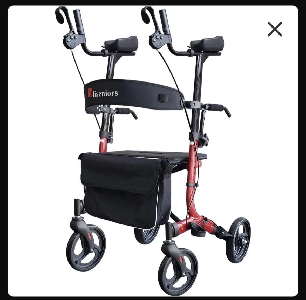 Aliseniors Upright Walker for Seniors 300LBS-Stand Up with  Seat