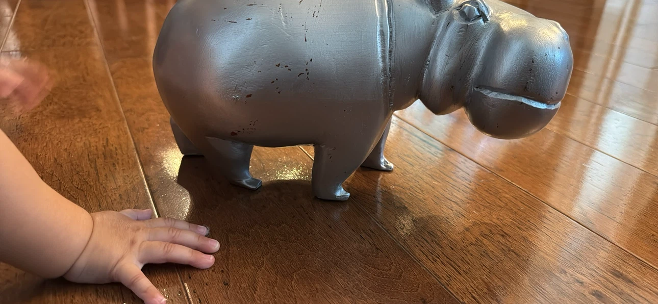 Silver Hippo Figurine - photo 2