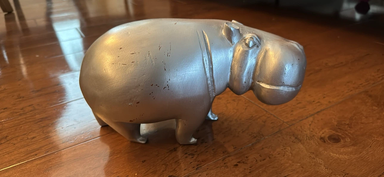Silver Hippo Figurine - photo 3
