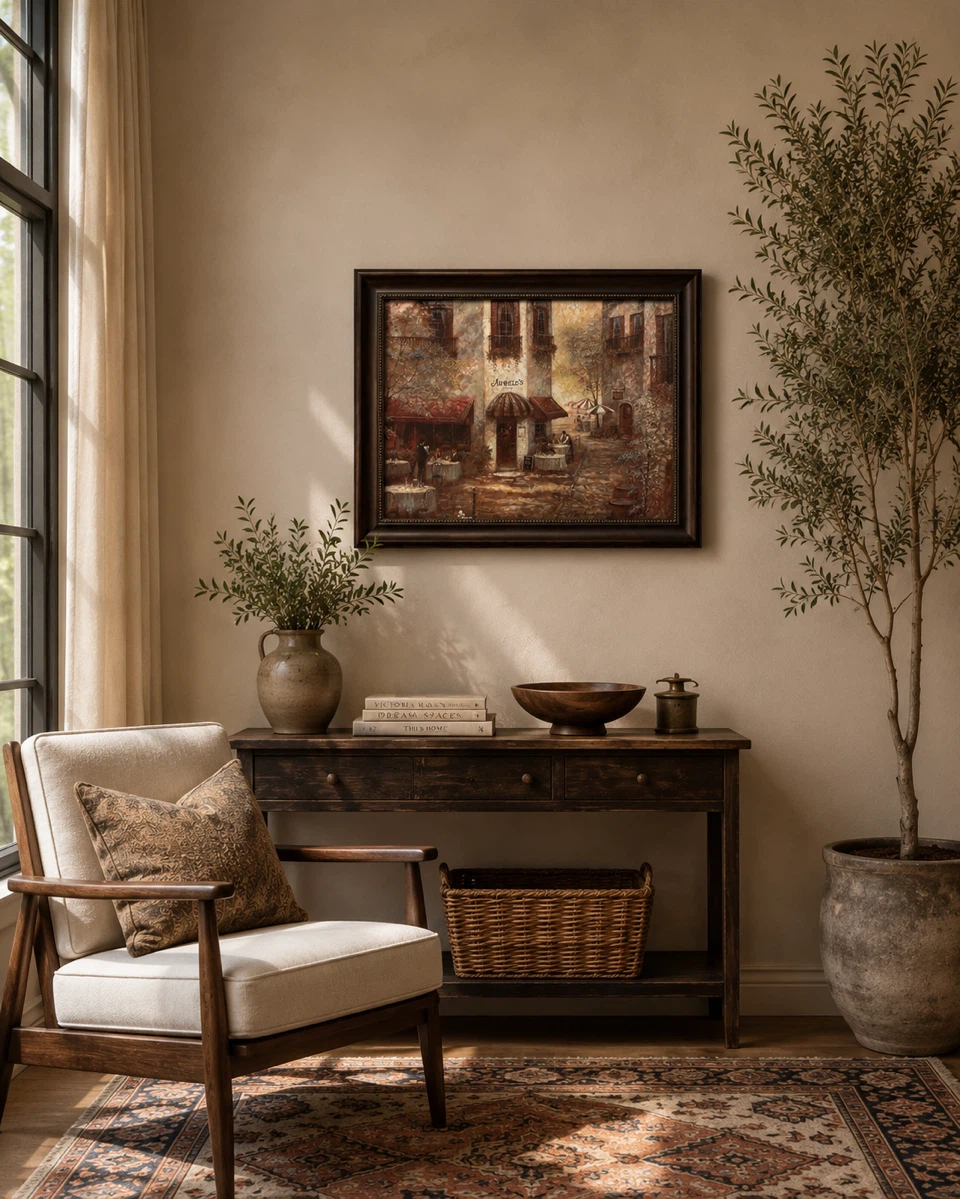 Large Framed “Angelo’s” Print by Ruane Manning