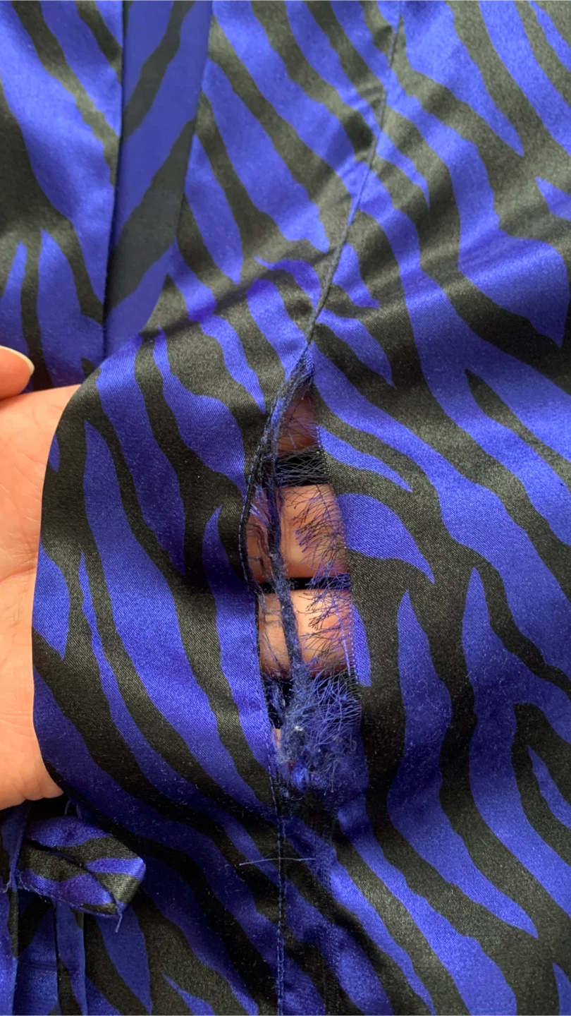 Purple Animal Print Robe - NEEDS MENDING - photo 2