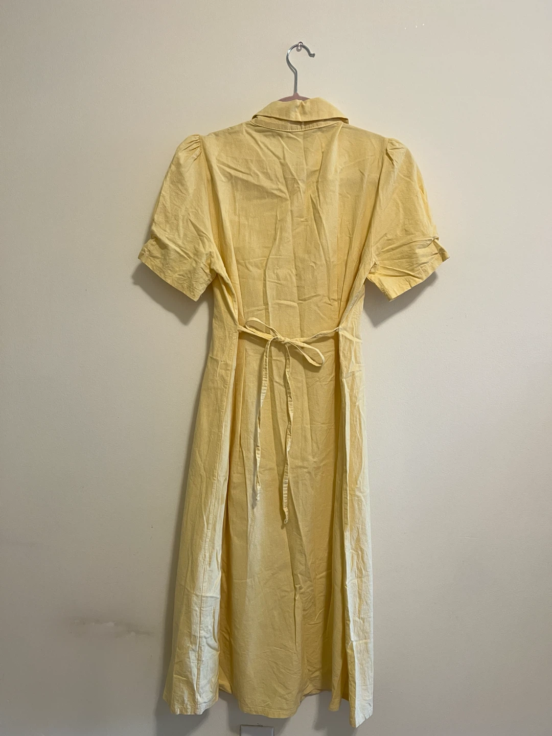 Yellow Short Sleeve Button Up Midi Dress - photo 2